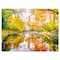 Designart - Bright Fall Forest with River - Landscape Canvas Art Print